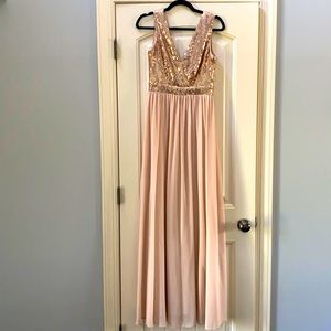 Champagne Chiffon Evening Dress